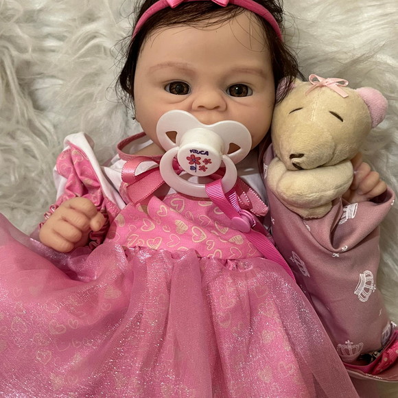 Bebe Reborn Silicone Sólido Princesa Menina Natal