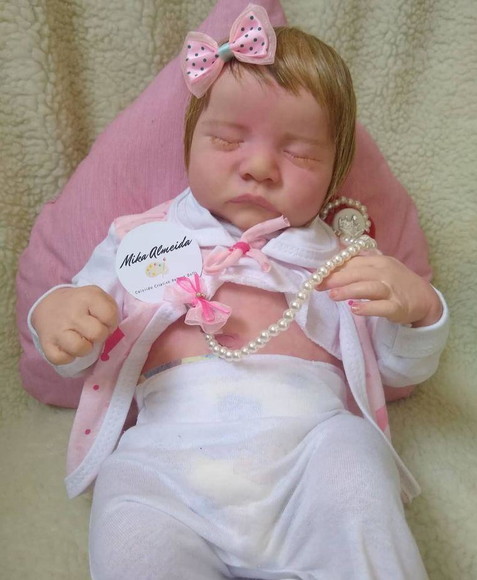 Bebê Reborn Levi menina com corpo inteiro vinil siliconad