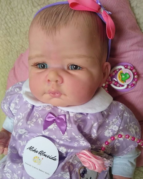Bebê Reborn Hanna cabelinho em 3D altamente realista