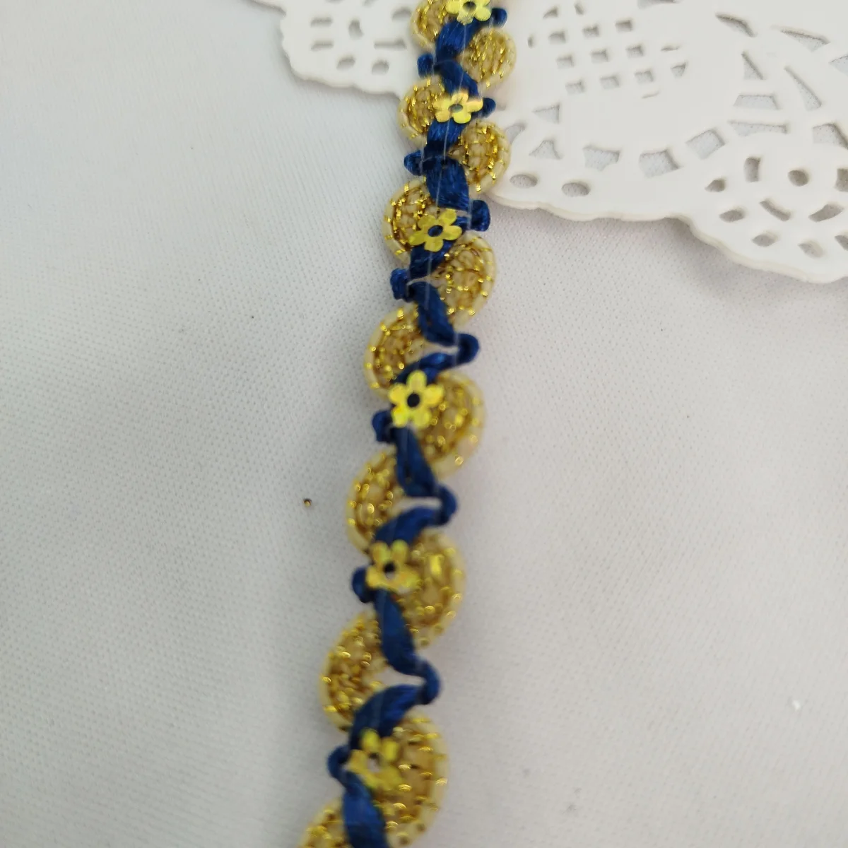 Galão Metalizado Dourado com Azul - Venda a Metro | Artesanato, Scrapbook, Costura Criativa - Imagem 6