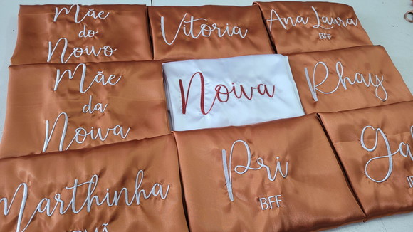Kit 8 Robes Personalizados Cetim com Elastano