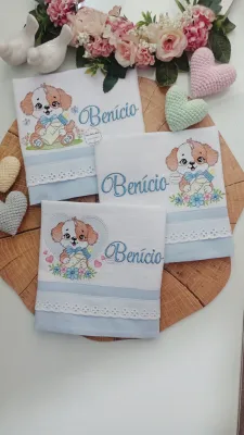 Trio Fraldinhas de boca com nome