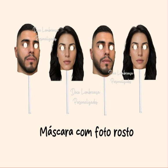 Máscara Personalizada com Foto Rosto Formatura Aniversário