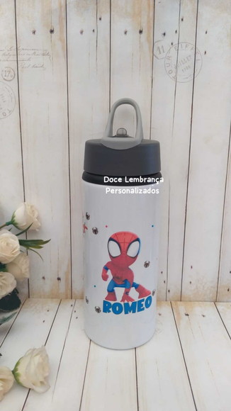 Garrafa Homem Aranha Personalizada com Nome Escolar, Passeio