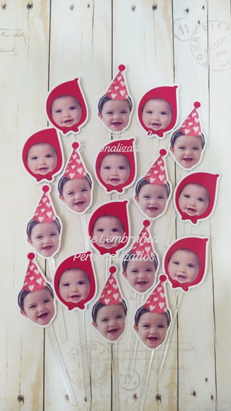 Topper para Docinhos com Foto Rostinho Chapeuzinho Vermelho