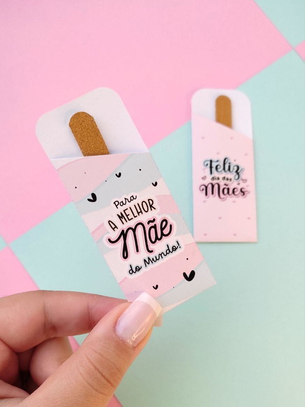 Card com Mini Lixa Dia das Mães Lembrancinha
