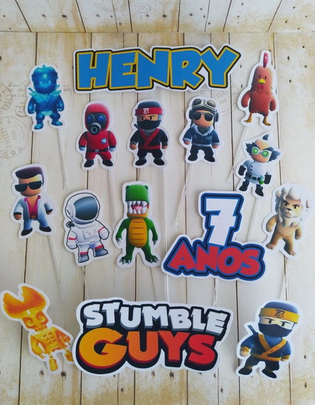 Topper de Bolo Stumble Guys Personalizado
