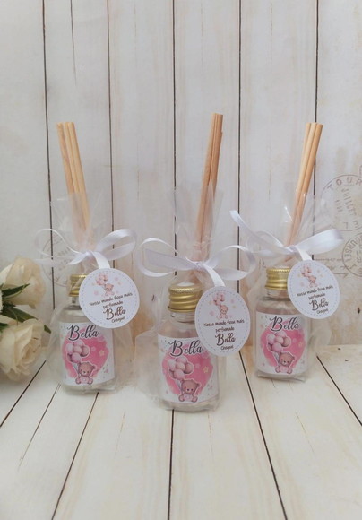 Mini Aromatizador Lembrancinha Maternidade Ursinho Aquarela