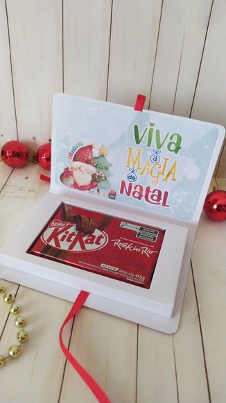 Caixa Kit Kat Personalizada Papai Noel Lembrancinha