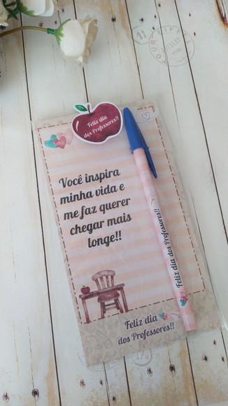 Card com Caneta Dia dos Professores Embalado