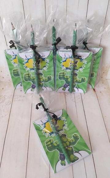 Bloquinho Anotação com Lápis Personalizado Hulk Super Heróis - Imagem 4