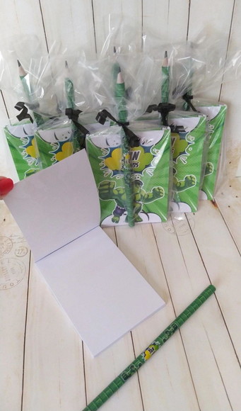 Bloquinho Anotação com Lápis Personalizado Hulk Super Heróis - Imagem 3