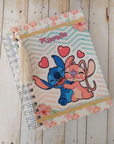 Agenda Escolar Stitch/angel com Capa Personalizada