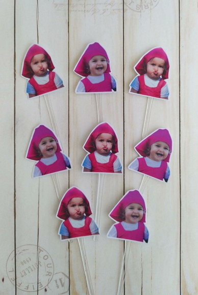 Topper para Docinhos com Foto Temática Aniversário