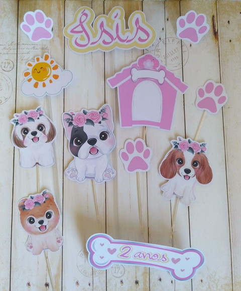 Topper para Bolo Pet Cachorrinho