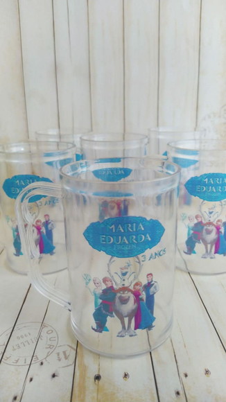 Caneca Acrilica Frozen Elza Lembrancinha