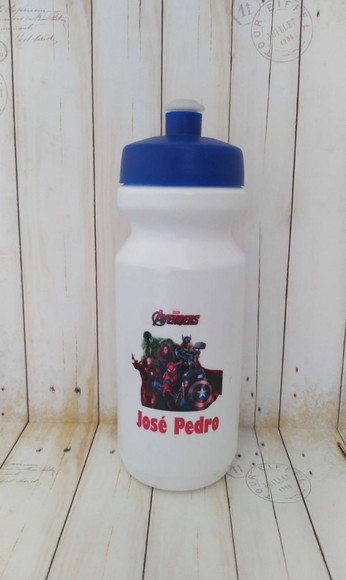 Garrafa Squeeze Escolar Super Heróis Vingadores