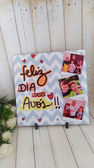 Azulejo Decorativo Personalizado com Foto Dia dos Avós