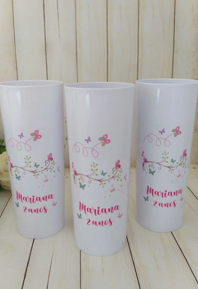 Copo Long Drink Jardim Encantado Borboletas
