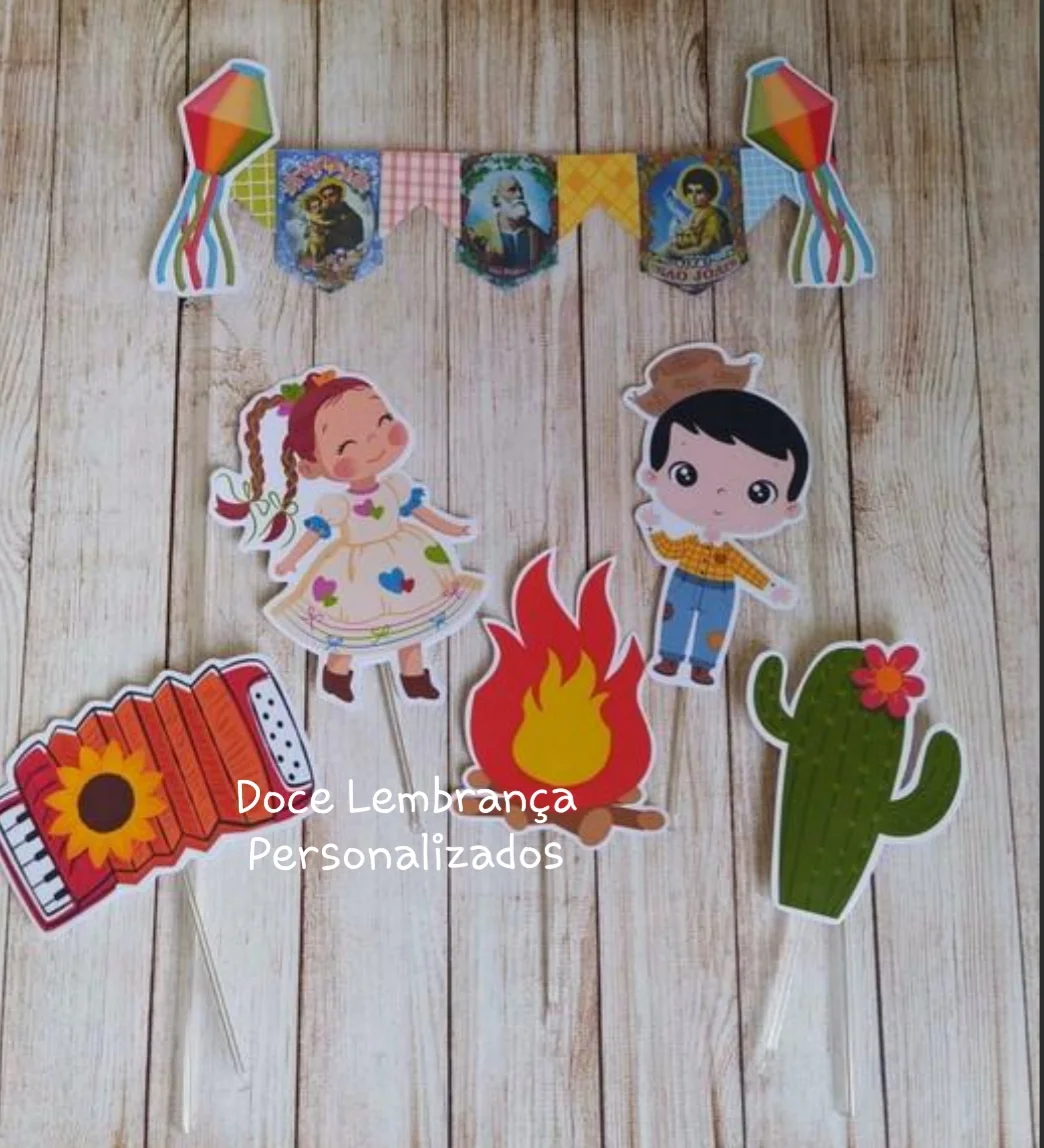 Topper festa junina São Pedro/Santo Antônio/São João