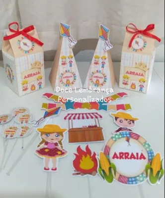 Kit Festa Junina Arraiá  personalizado festa Menino Menina só um bolinho