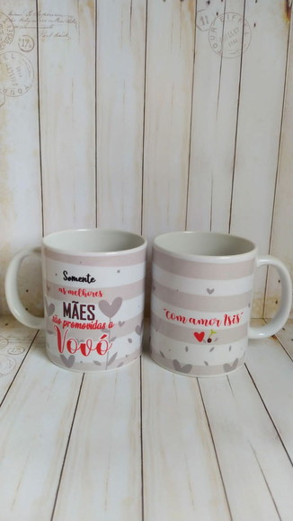 Caneca De Porcelana Vovó E Vovô