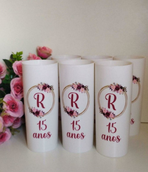 Copo long drink lembrancinha 15 anos