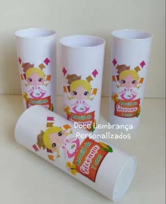 Copo Long Drink lembrancinha Festa Junina Menina aniversário infantil