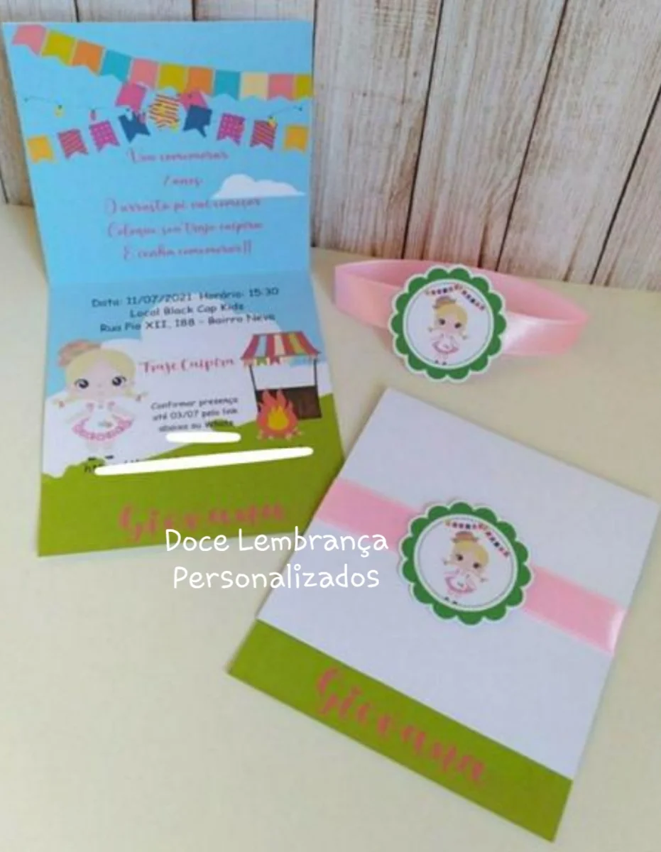Convite aniversário infantil personalizado Festa Junina