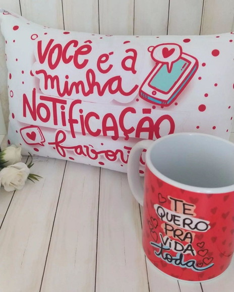 Kit Almofada + Caneca Personalizada Dia dos Namorados