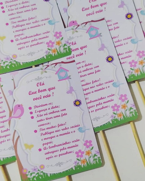 Aplique Centro de Mesa Personalizado Jardim