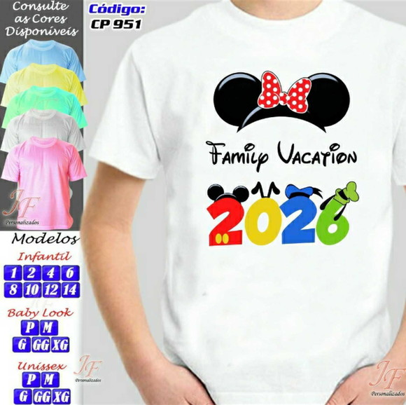 Kit 21 Camisetas Customizadas Viagem Disney Famíly Trip