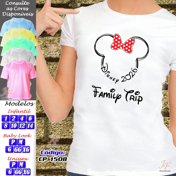 Camisa Viagem Família Disney | 10 Unidades | Trip Vacation