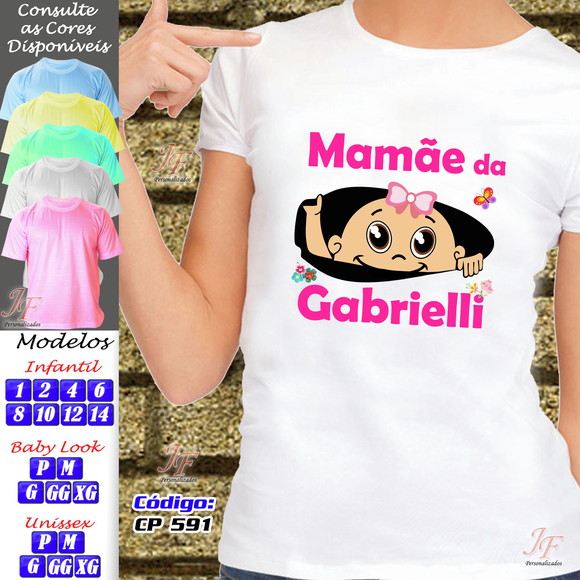 01 Camiseta Adulto Infantil Personalizada Chá de Bebê