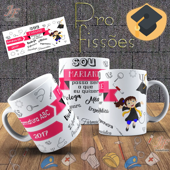 10 Canecas Cerâmica 350 ml Personalizada Formandos