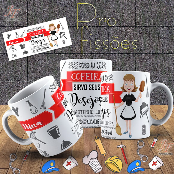 01 Caneca Cerâmica 350 ml Personalizada Copeira
