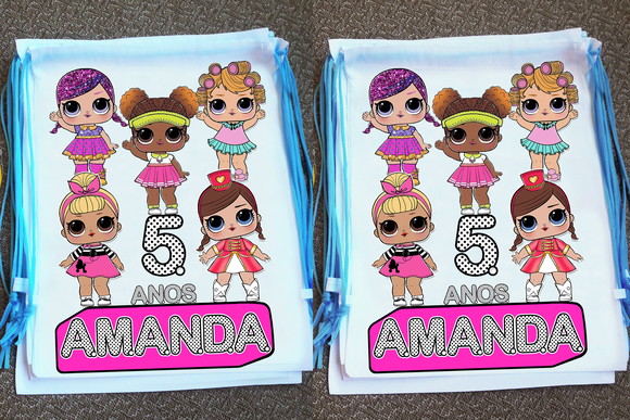 Mochilinha Ecobag Personalizada Boneca Lol Surprise