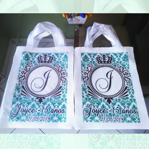 Bolsinha Ecobag Sacolinha Personalizada Debutante 15 Anos