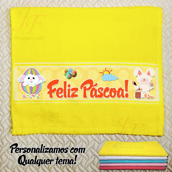 Toalhinha de Mãos Personalizada_Várias cores_Páscoa