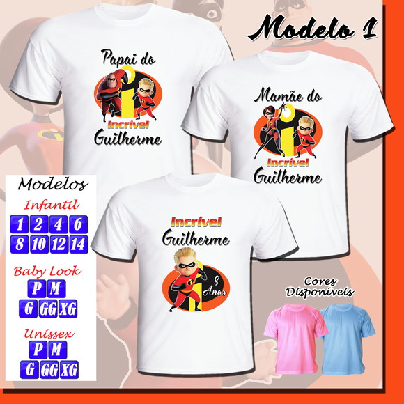 Camiseta Adulto Infantil Personalizada os Incríveis