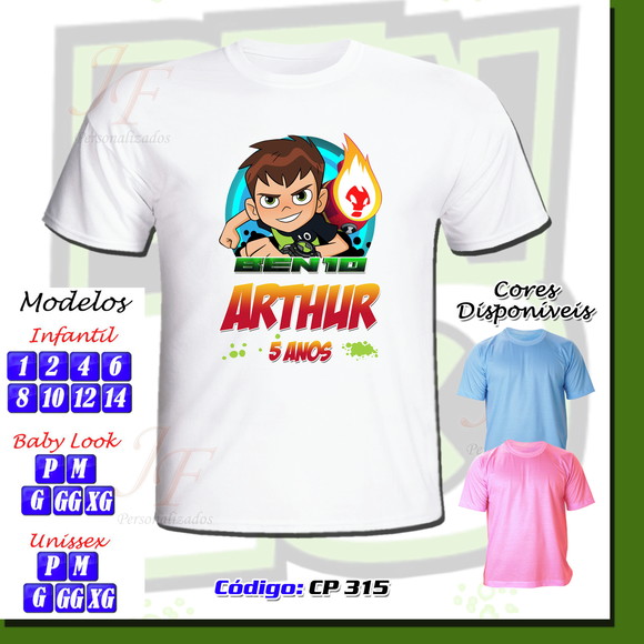 Camiseta Adulto Infantil Personalizada Ben 10