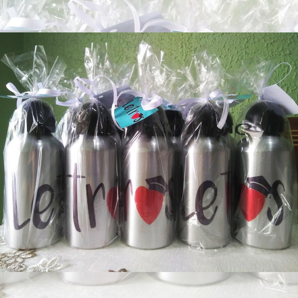 Squeeze Garrafinha Alumínio 500ml Personalizada Curso Letras