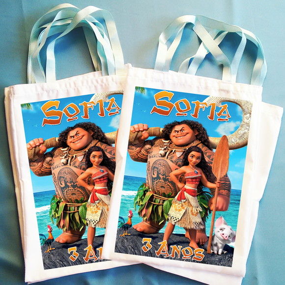 Bolsinha Personalizada Ecobag Sacolinha Moana