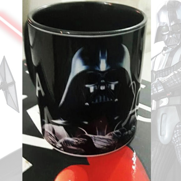 01 Caneca Cerâmica 350 ml Personalizada StarWars Darth Vader