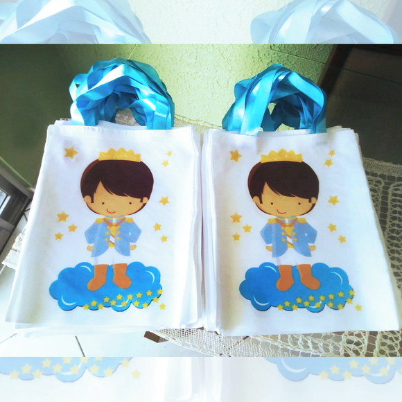 Bolsinha Ecobag Sacolinhas Personalizadas Pequeno Príncipe