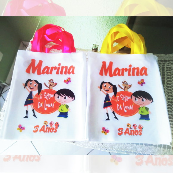 Bolsinha Ecobag Sacolinha Personalizada Show da Luna