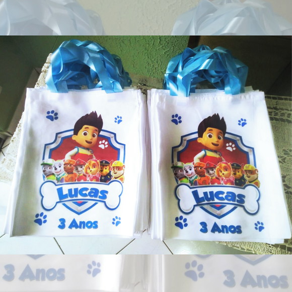 Bolsinha Ecobag Sacolinha Personalizada Patrulha Canina