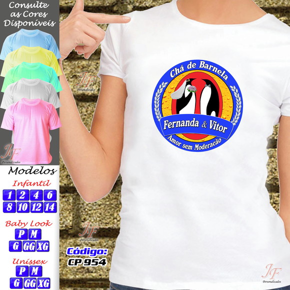 01 Camiseta Personalizada Chá Bar Chá de Barnela New Game