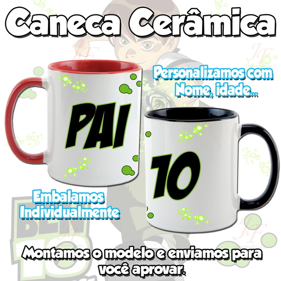 01 Caneca Cerâmica Personalizada Ben 10 - Imagem 3