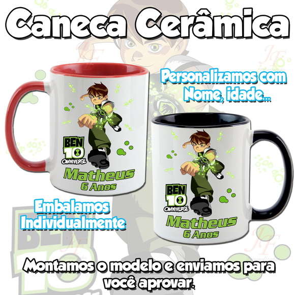 01 Caneca Cerâmica Personalizada Ben 10 - Imagem 2